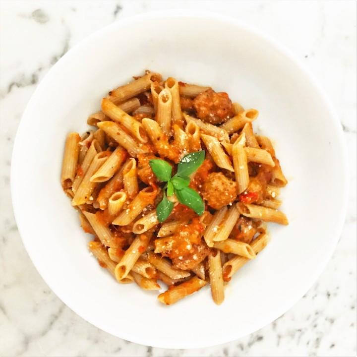 Roasted red pepper pasta